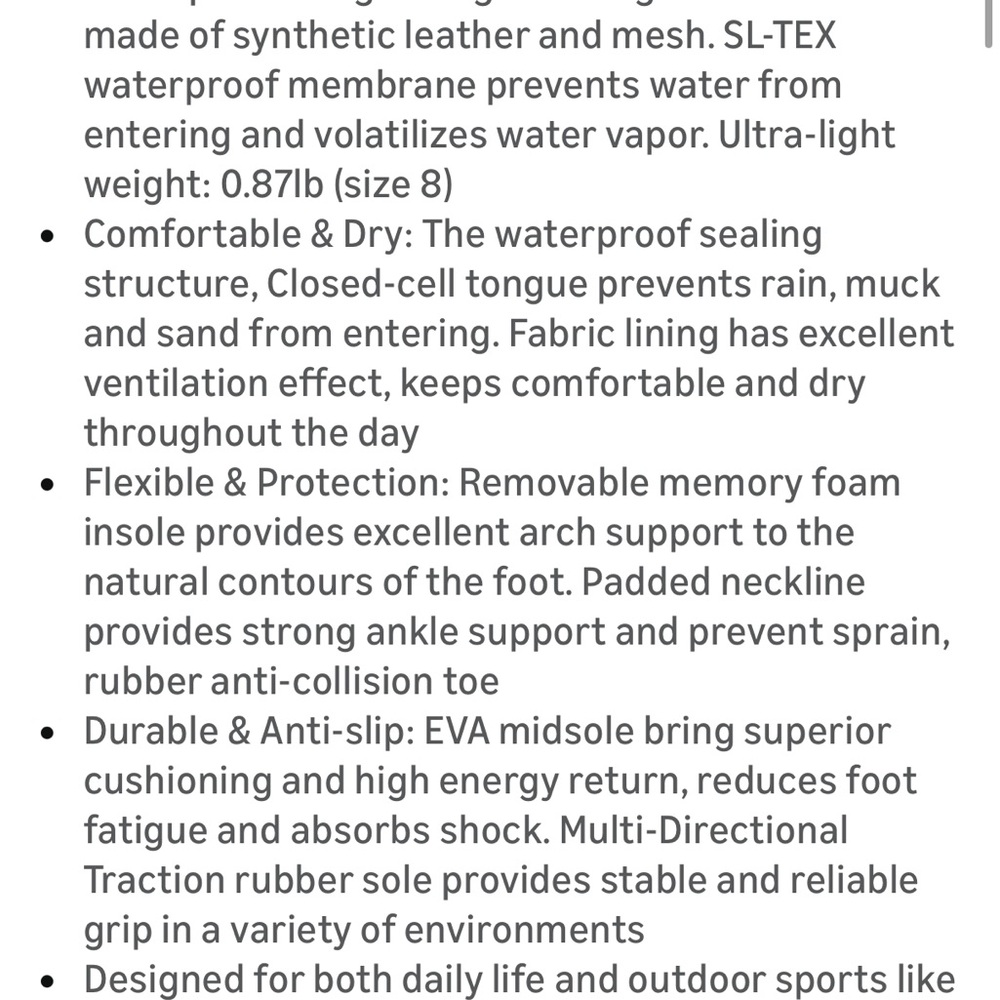 Shulook Waterproof Hiking Shoes - 8.5 - Picture 6 of 6